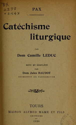 Cover for Catechisme liturgique