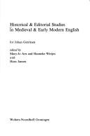Cover for Historical & editorial studies in medieval & early modern English