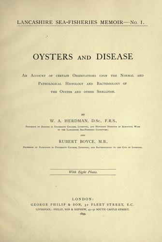 Cover for Oysters and disease