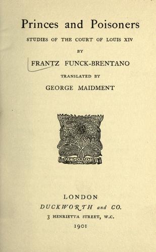 Cover for Princes and poisoners
