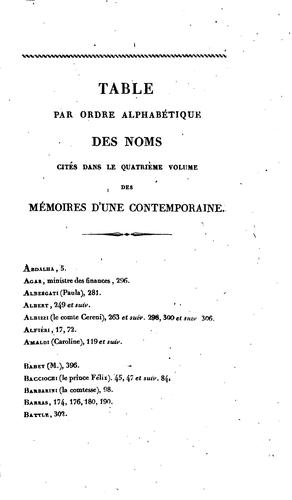 Cover for Mémoires d'une contemporaine; ou, Souvenirs d'une femme sur les principaux personnages de la ...