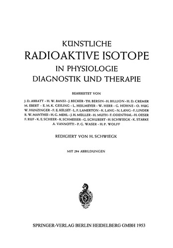 Cover for Künstliche Radioaktive Isotope
