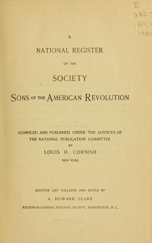 Cover for A national register of the society, Sons of the American Revolution
