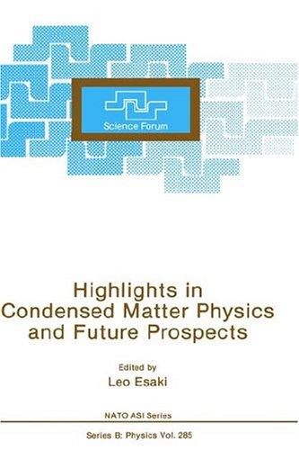 Cover for Highlights in condensed matter physics and future prospects