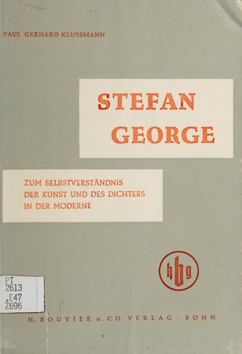 Cover for Stefan George