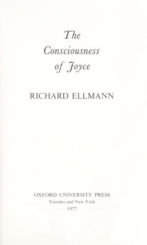 Cover for The consciousness of Joyce