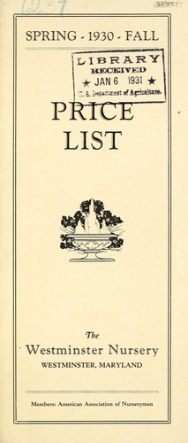 Cover for Price list