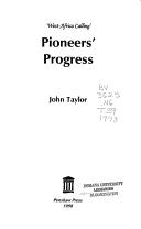 Cover for Pioneers' progress