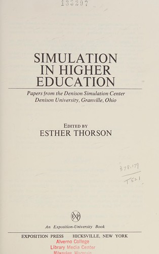 Cover for Simulation in higher education
