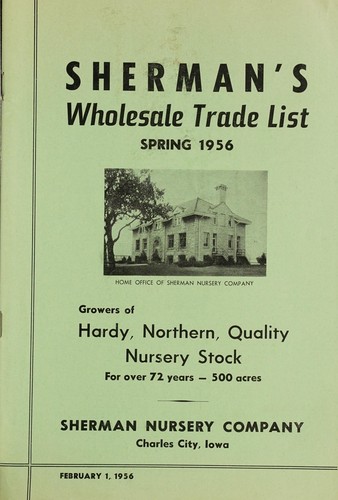 Cover for Sherman's wholesale trade list
