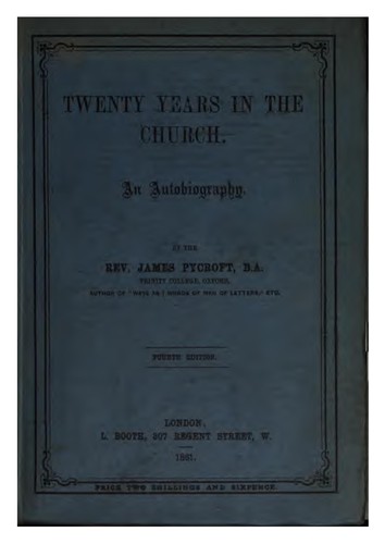 Cover for Twenty years in the Church: An Autobiography