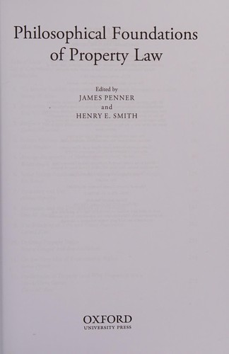 Cover for Philosophical Foundations of Property Law