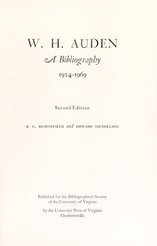 Cover for W. H. Auden