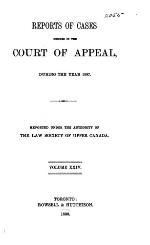 Cover for Reports of Cases Decided in the Court of Appeal [1876-1900].