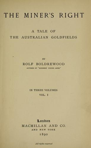 Cover for The miner's right