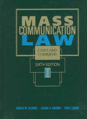 Cover for Mass Communication Law