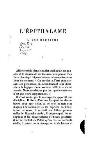 Cover for L'e ́pithalame