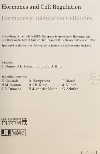 Cover for Hormones and cell regulation