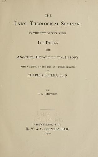 Cover for The Union theological seminary in the city of New York