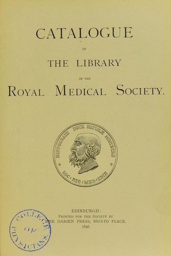 Cover for Catalogue of the library of the Royal Medical Society
