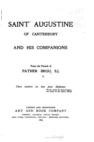 Cover for Saint Augustine of Canterbury and his companions