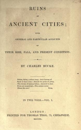 Cover for Ruins of ancient cities