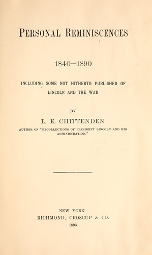 Cover for Personal reminiscences, 1840-1890