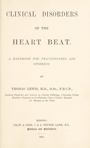 Cover for Clinical disorders of the heart beat