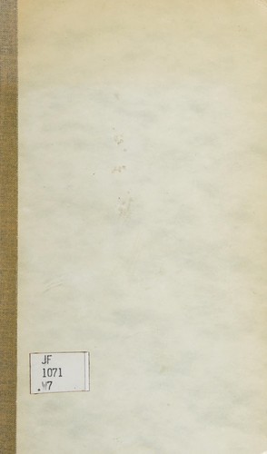 Cover for Proportional representation and British politics. --