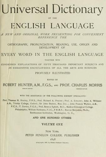 Cover for Universal dictionary of the english language