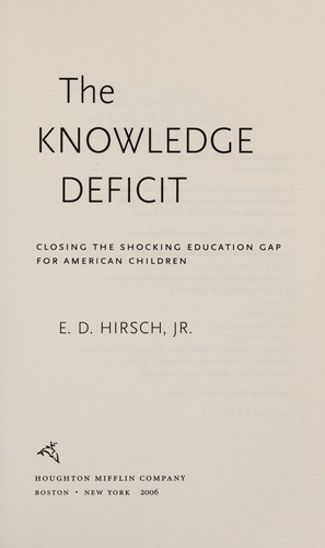 Cover for The knowledge deficit