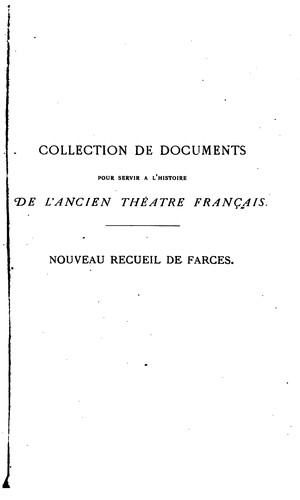 Cover for Nouveau recueil de farces françaises des XVe et XVIe siècles