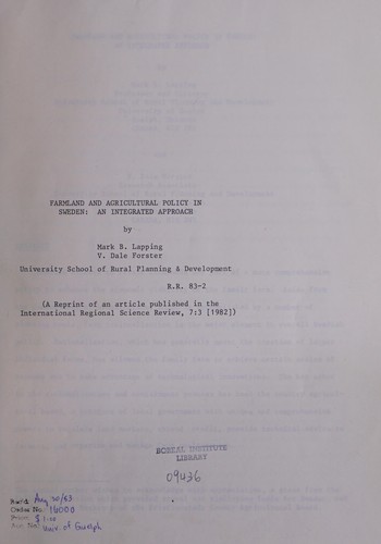 Cover for Farmland and agricultural policy in Sweden
