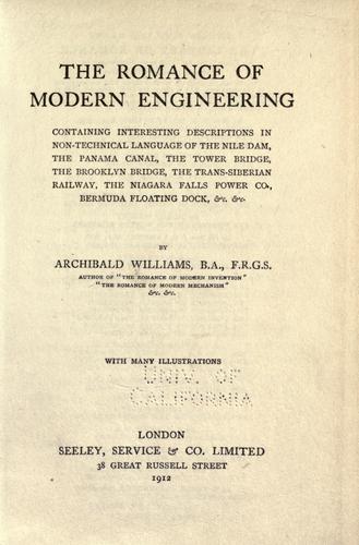 Cover for The romance of modern engineering