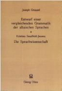 Cover for Entwurf einer vergleichenden Grammatik der altaischen Sprachen