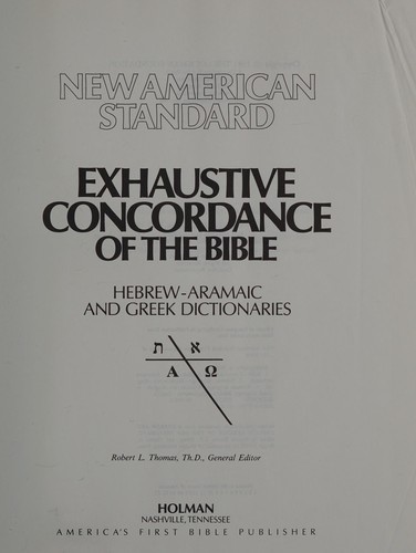 Cover for New American standard exhaustive concordance of the Bible