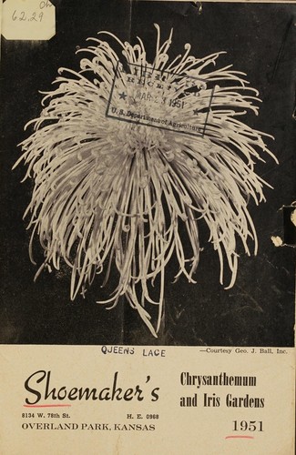 Cover for Shoemaker's Chrysanthemum and Iris Gardens, 1951
