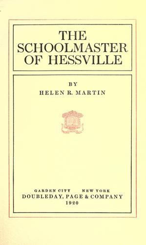 Cover for The schoolmaster of Hessville