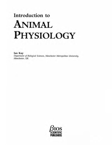 Cover for Introduction to animal physiology