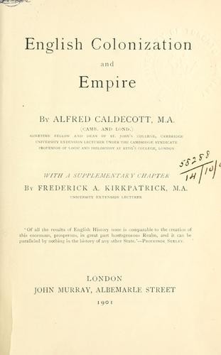 Cover for English colonization and empire.