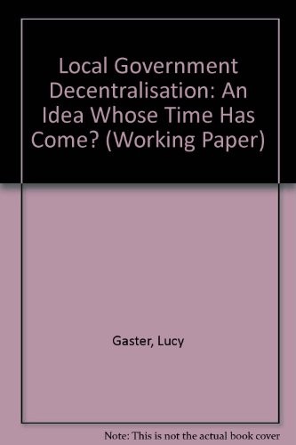 Cover for Local Government Decentralisation (Working Paper)