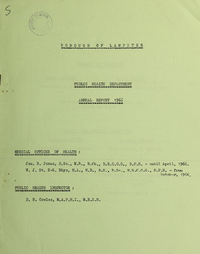 Cover for [Report 1966]