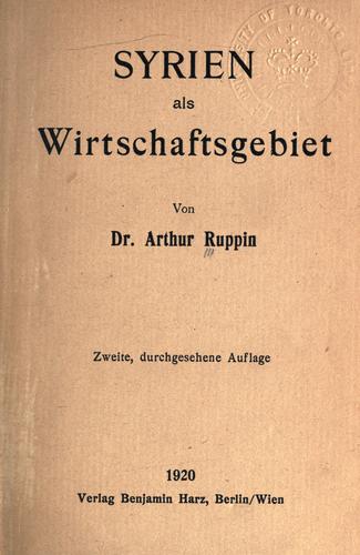 Cover for Syrien als Wirtschaftsgebiet.