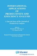 Cover for International applications of productivity and efficiency analysis