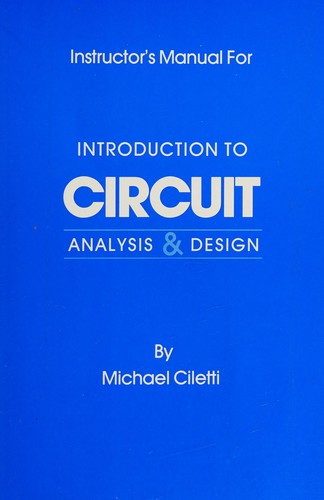 Cover for Instructor's manual for Introduction to Circuit Analysis and Design