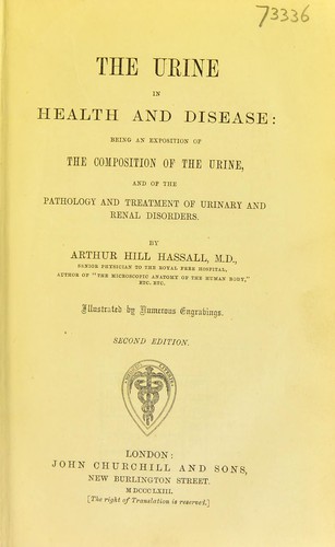 Cover for The urine in health and disease