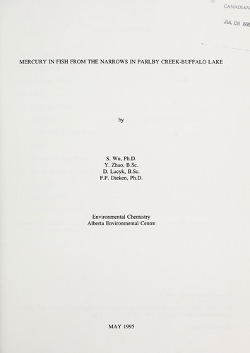 Cover for Mercury in fish from the Narrows in Parlby Creek-Buffalo Lake