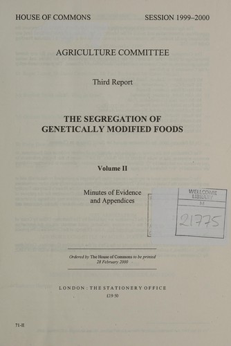 Cover for The segregation of genetically modified fFoods
