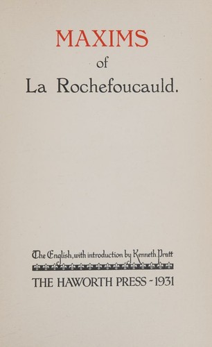 Cover for Maxims