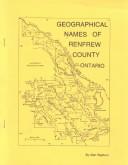 Cover for Geographical Names of Renfrew County Ontario